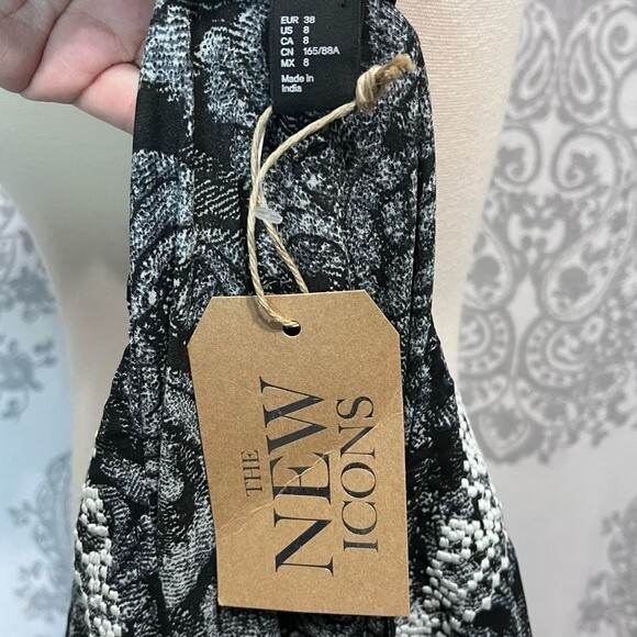 NWT H&M New Icons Model Line Daphne Groeneveld Floral Mini Tunic Dress Size 8 - Picture 4 of 7